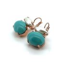 Earrings By Mariana Woman Beautiful Turquoise and Pearl Swarovski Crystals - Image 2
