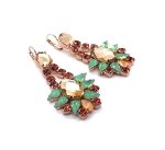 Earrings by Mariana Woman Sophisticated Peach and Orange Swarovski Crystals - Image 3