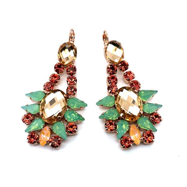 Earrings by Mariana Woman Sophisticated Peach and Orange Swarovski Crystals