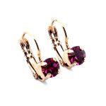 Earrings by Mariana Woman Dainty Fuchsia Swarovski Crystals - Image 3