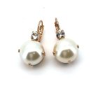 Earrings By Mariana Woman Timeless Pearl and Clear Swarovski Crystals