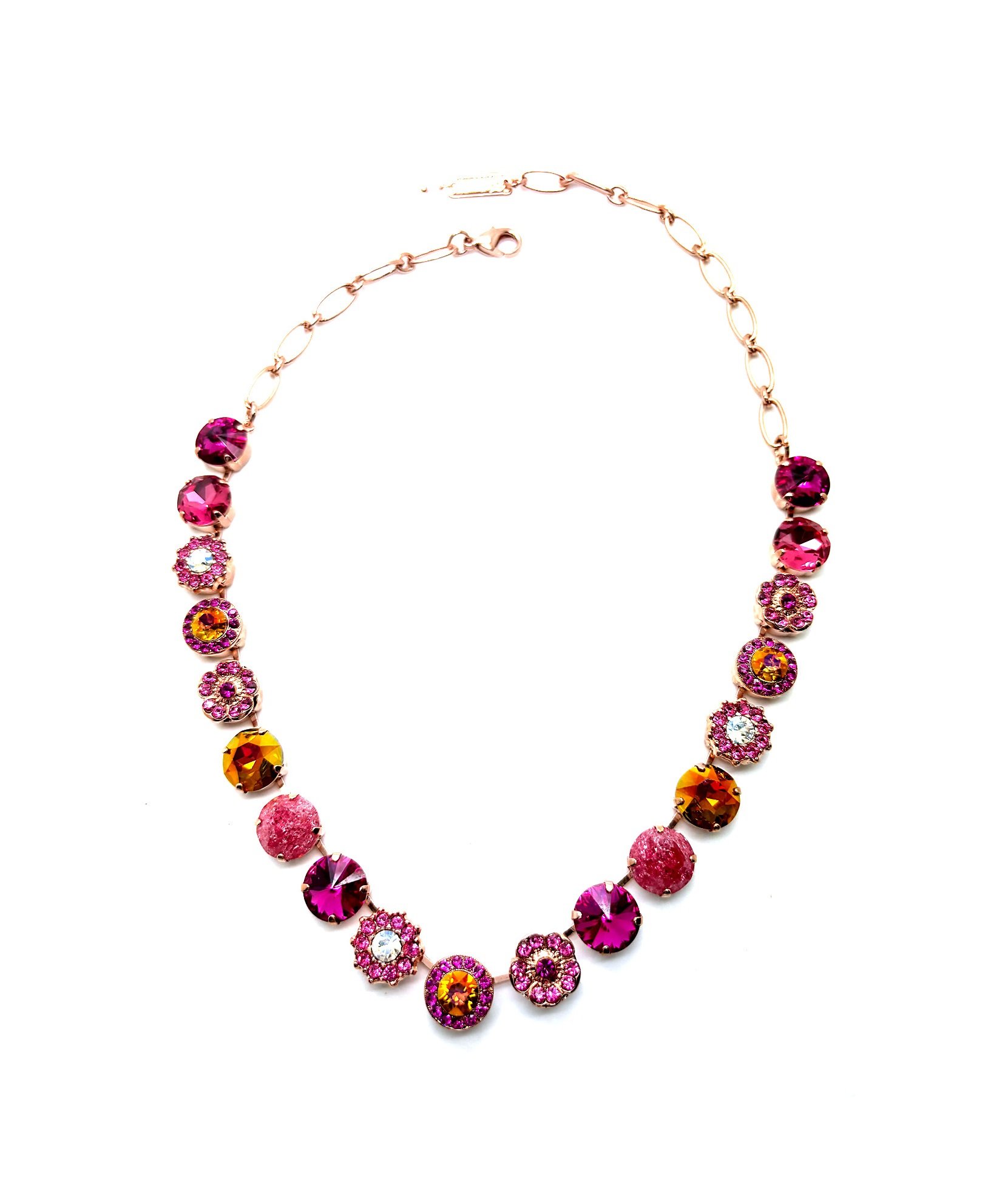 N-3084R-4001-RG (1) Necklace by Mariana Woman Beautiful Rose and Fuchsia Swarovski Crystals - Image 1