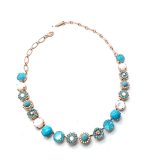 Necklace by Mariana Woman Elegant Turquoise and White Shell Mineral Swarovski Crystals - Image 3
