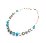 Necklace by Mariana Woman Elegant Turquoise and White Shell Mineral Swarovski Crystals - Image 2