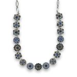 Necklace By Mariana Woman Floral Montana and Sapphire Swarovski Crystals