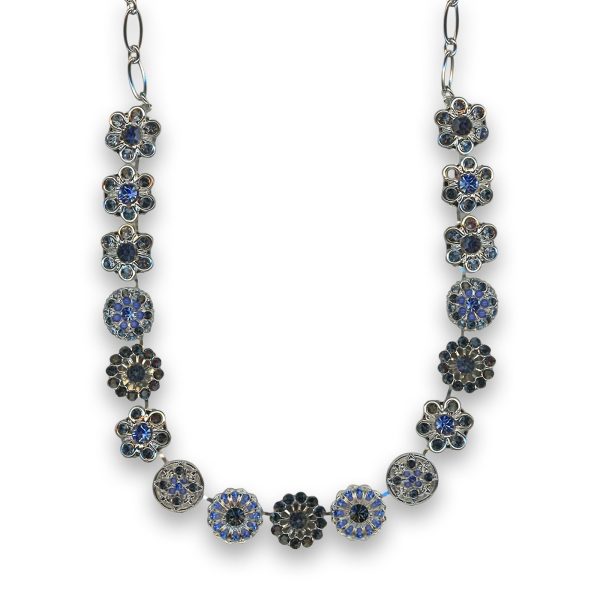 Necklace By Mariana Woman Floral Montana and Sapphire Swarovski Crystals