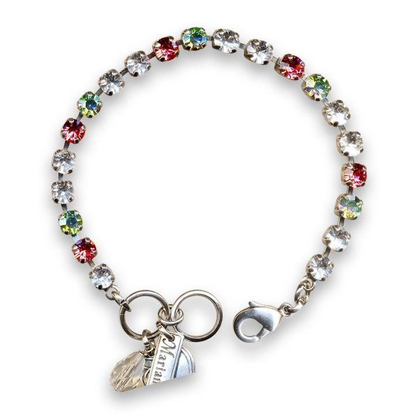Bracelet By Mariana Woman Lovely Rose and Clear Swarovski Crystals