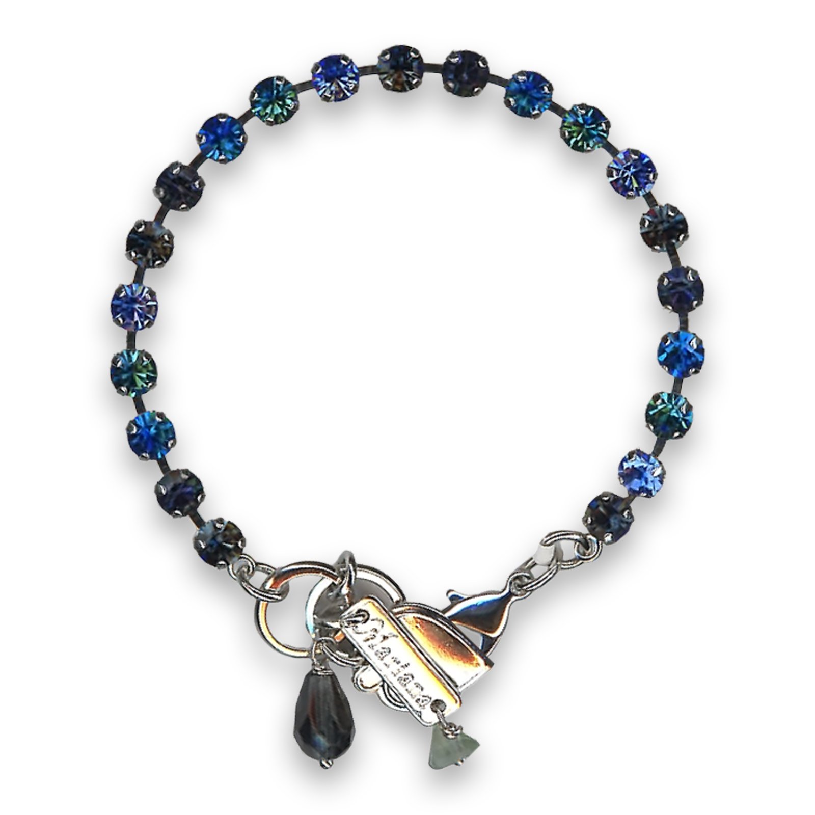 B-4000-1137-SP (1) Bracelet by Mariana Woman Gorgeous Sapphire and Indicolite Swarovski Crystals - Image 1