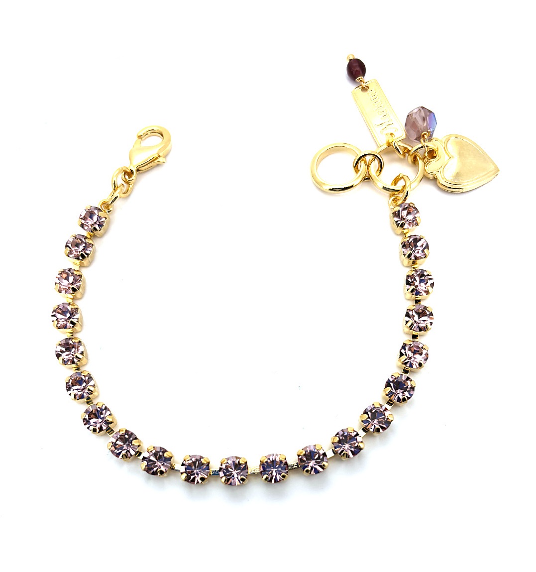 B-4000-212212-YG (3) Bracelet by Mariana Woman Elegant Light Amethyst Swarovski Crystals - Image 1
