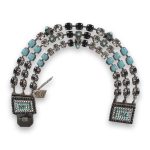 Bracelet by Mariana Woman Triple Tier Turquoise and Jet Swarovski Crystals - Image 3