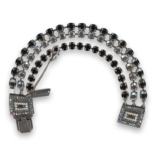 Bracelet by Mariana Woman Luxurious Jet and Hematite Swarovski Crystals