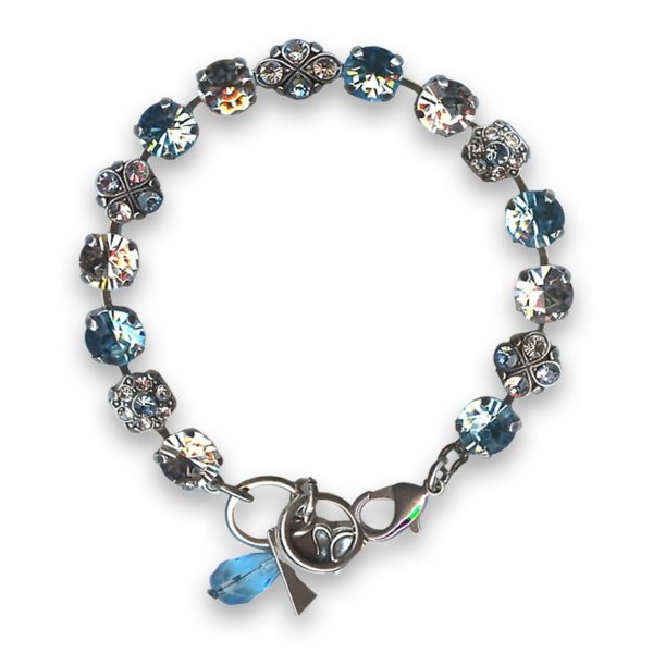 Bracelet by Mariana Woman Charming Aquamarine and Clear Swarovski Crystals