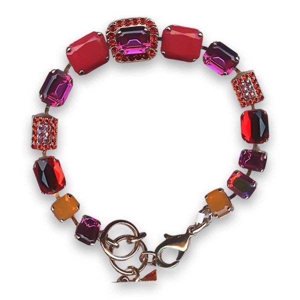 Bracelet by Mariana Woman Sassy Orange and Fuchsia Swarovski Crystals