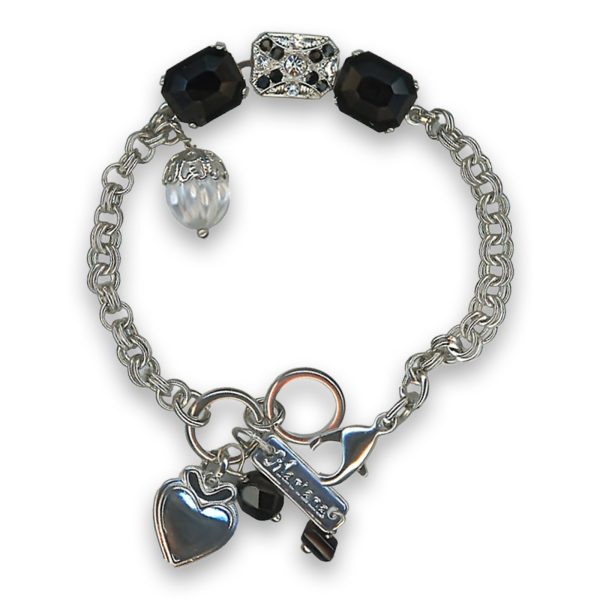Bracelet by Mariana Woman Gorgeous Jet and Clear Swarovski Crystals