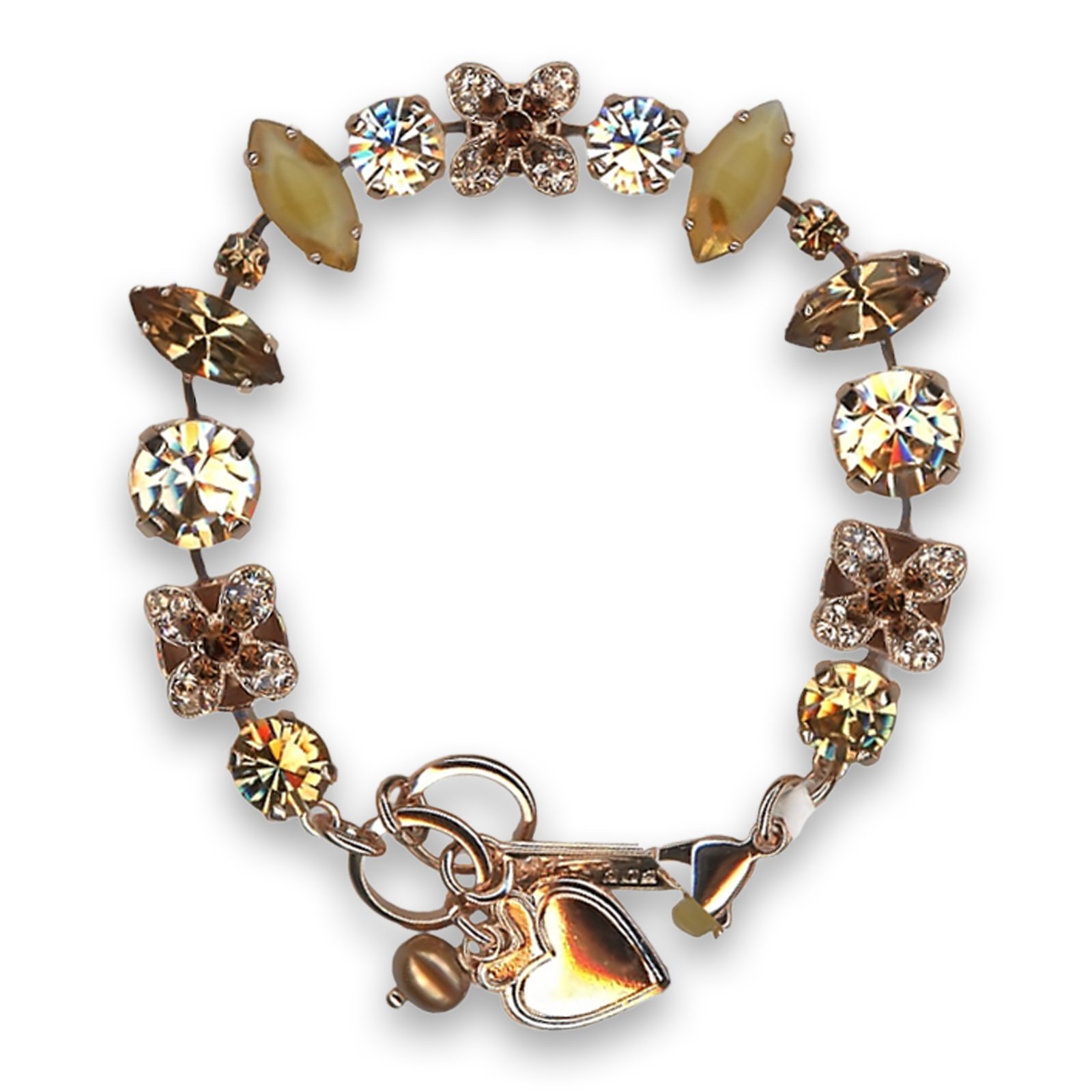 B-4041-1136-YG (1) Bracelet by Mariana Woman Alluring Golden and Topaz Swarovski Crystals - Image 1