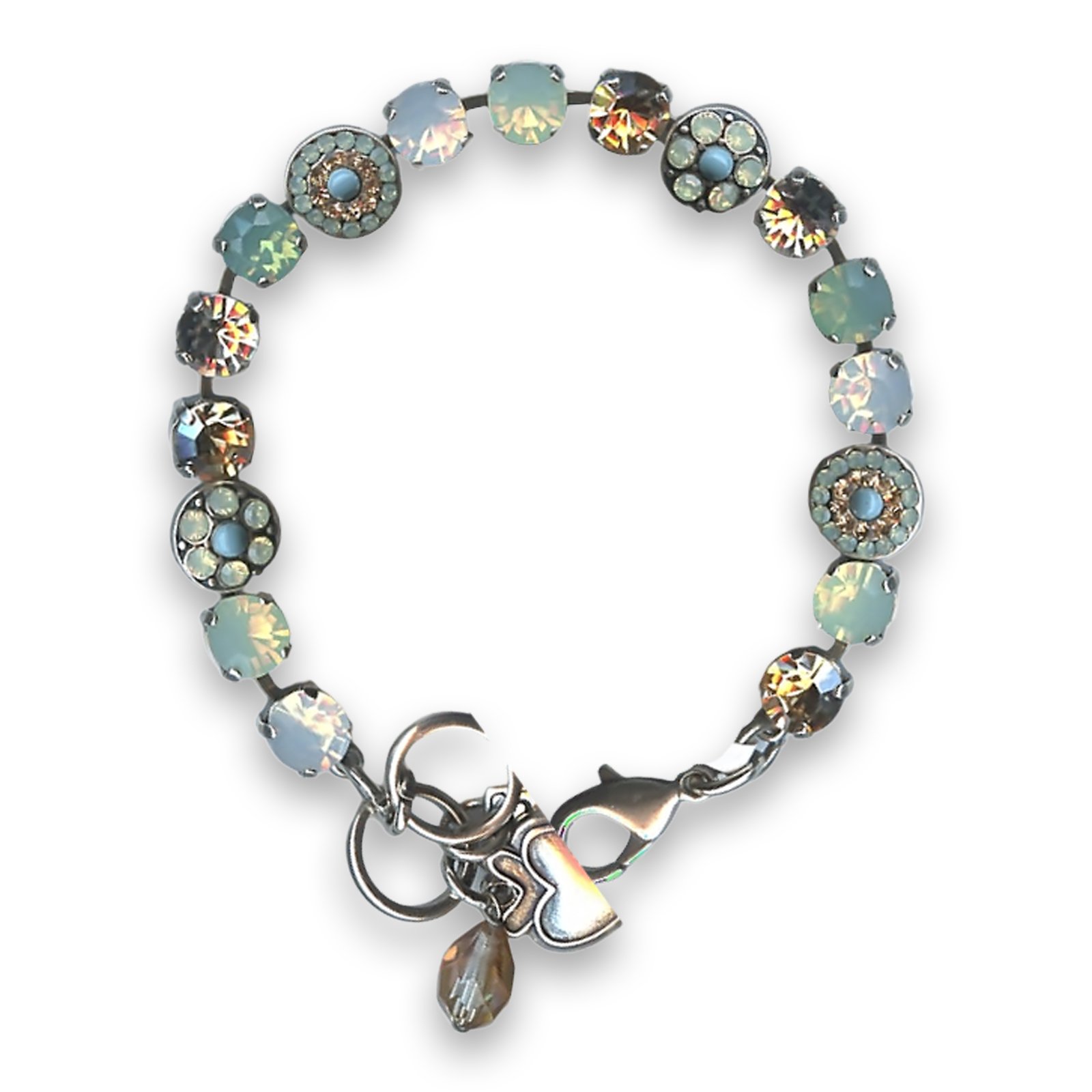 B-4044-10420-SP (1) Bracelet by Mariana Woman Timeless Opal and Peach Swarovski Crystals - Image 1
