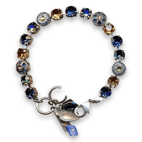Bracelet by Mariana Woman Gorgeous Sapphire and Golden Swarovski Crystals