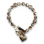 Bracelet by Mariana Woman Elegant Golden and Pearl Swarovski Crystals - Image 2