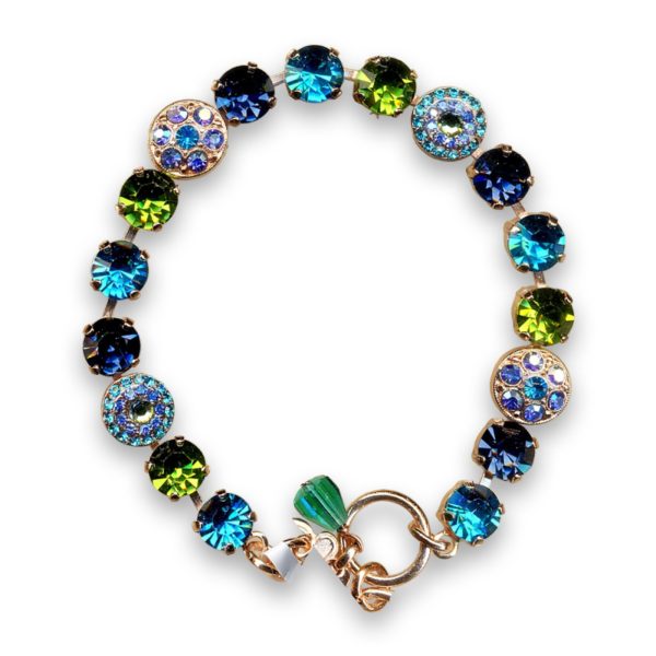 Bracelet by Mariana Woman Gorgeous Blue Zircon and Olivine Swarovski Crystals