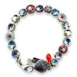 Bracelet by Mariana Woman Shimmering Vitral and Aquamarine Swarovski Crystals - Image 3