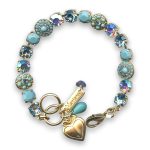 Bracelet by Mariana Woman Charming Turquoise and Aquamarine Swarovski Crystals