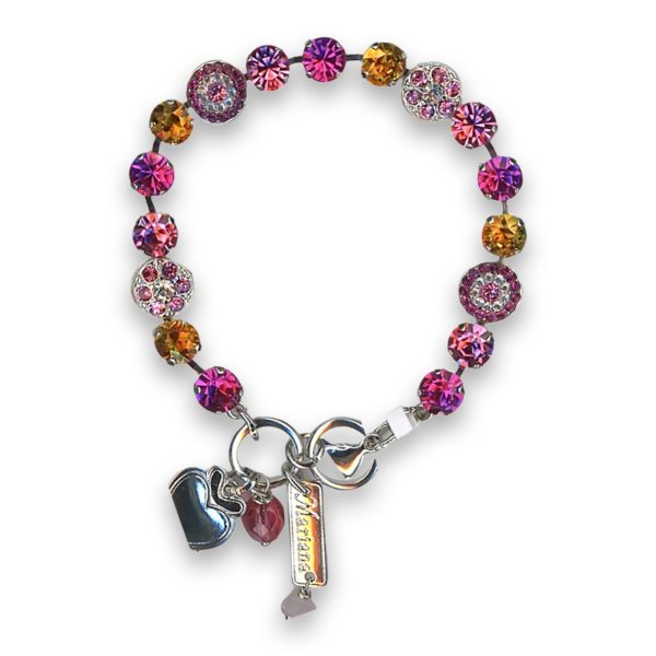 Bracelet By Mariana Woman Lovely Rose and Topaz Swarovski Crystals