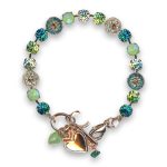 Bracelet by Mariana Woman Beautiful Blue Zircon and Peridot Swarovski Crystals - Image 3