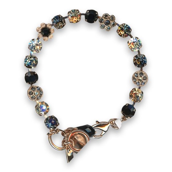 Bracelet by Mariana Woman Elegant Black Diamond and Jet Swarovski Crystals