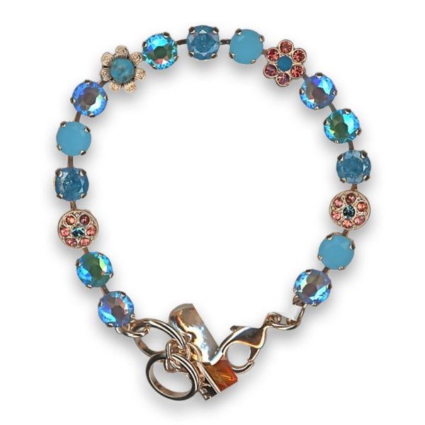 Bracelet by Mariana Woman Adorable Aqua and Padparadscha Swarovski Crystals
