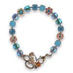 Bracelet by Mariana Woman Adorable Aqua and Padparadscha Swarovski Crystals - Image 3