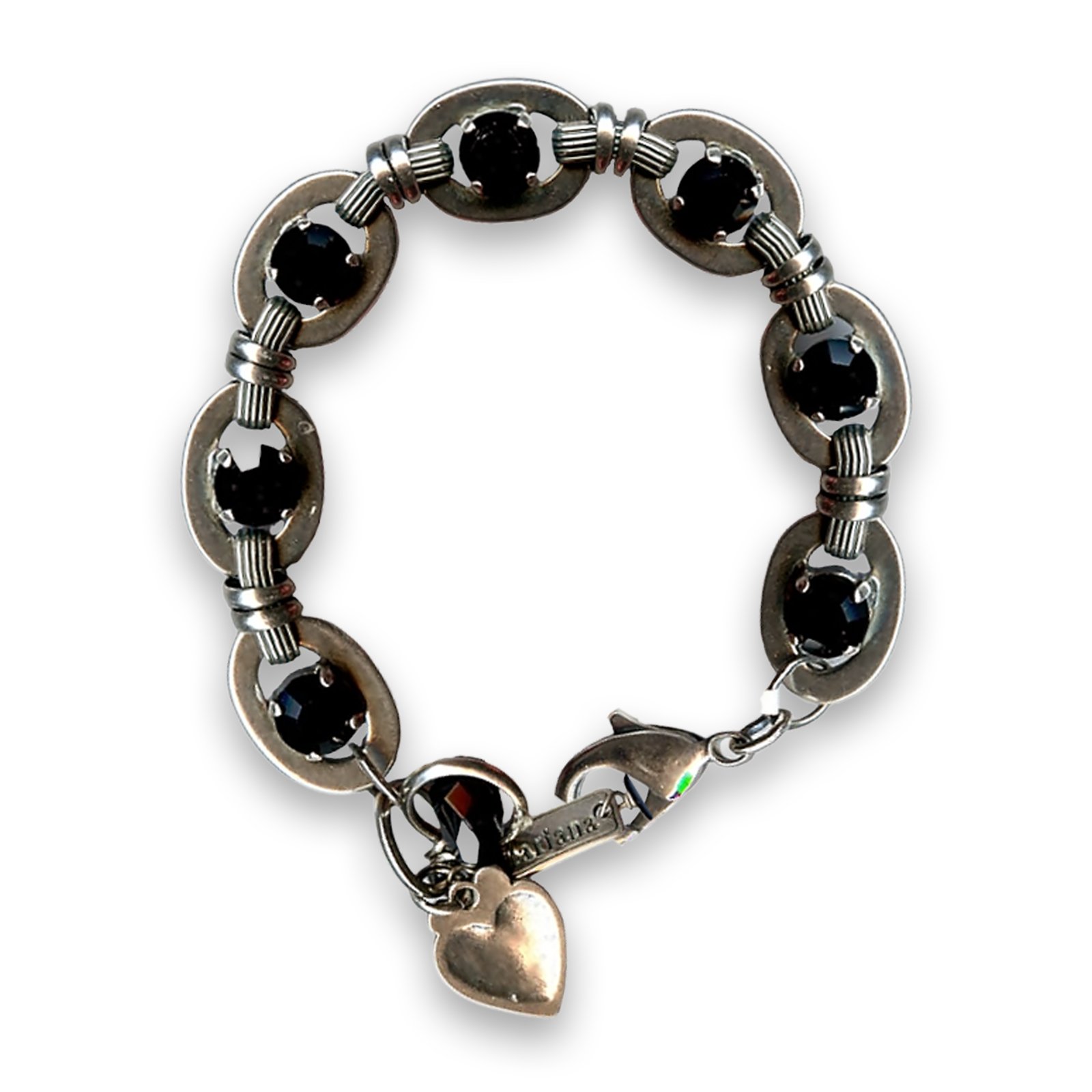 B-40822-280280-SP (1) Bracelet by Mariana Woman Sophisticated Jet Swarovski Crystals - Image 1