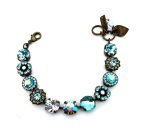 Bracelet By Mariana Woman Timeless Moonlight and Aquamarine Swarovski Crystals - Image 2