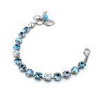 Bracelet By Mariana Woman Adorable Aquamarine and Sapphire  Swarovski Crystals - Image 2
