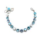 Bracelet By Mariana Woman Adorable Aquamarine and Sapphire  Swarovski Crystals