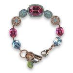 Bracelet by Mariana Woman Stunning Rose and Turquoise Swarovski Crystals - Image 3