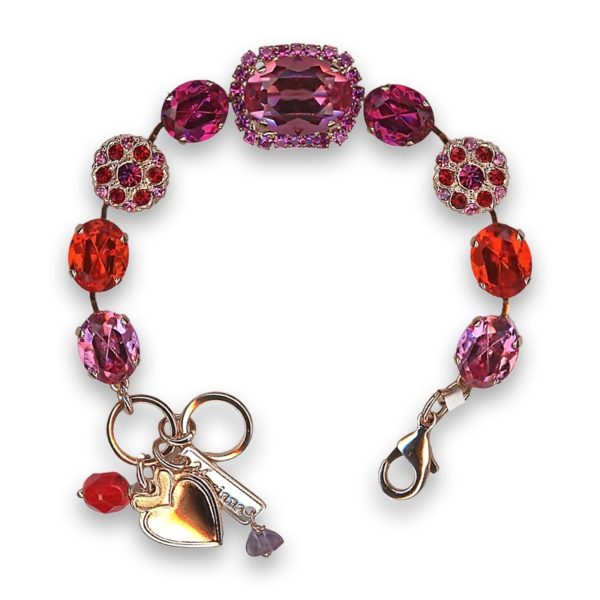 Bracelet by Mariana Woman Sophisticated Fuchsia and Siam Swarovski Crystals