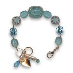 Bracelet by Mariana Woman Classy Turquoise Mineral and Aquamarine Swarovski Crystals - Image 2