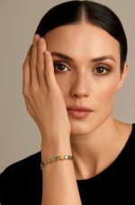 Bracelet By Mariana Woman Charming Prehnite Mineral and Green Swarovski Crystals - Image 3