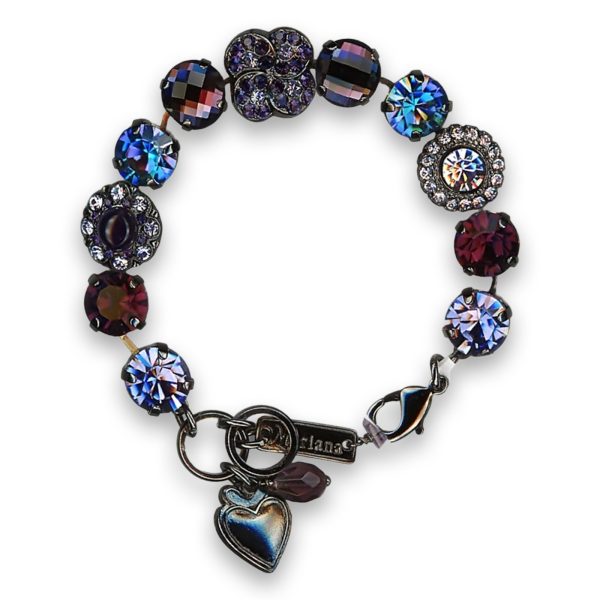 Bracelet by Mariana Woman Glamorous Onyx Mineral and Purple Swarovski Crystals