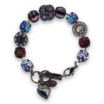 Bracelet by Mariana Woman Glamorous Onyx Mineral and Purple Swarovski Crystals - Image 3