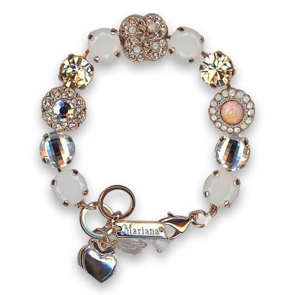 Bracelet by Mariana Woman Timeless Amethyst Mineral and Golden Swarovski Crystals
