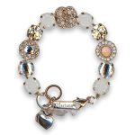 Bracelet by Mariana Woman Timeless Amethyst Mineral and Golden Swarovski Crystals - Image 2