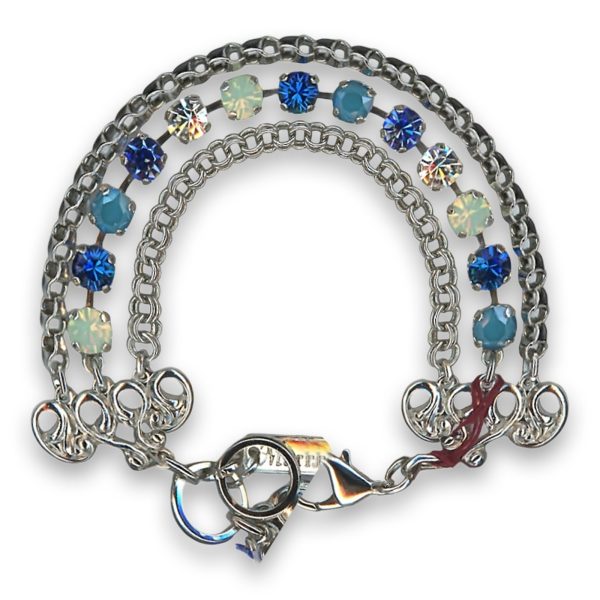 Bracelet by Mariana Woman Elegant Royal Blue and Opal Swarovski Crystals