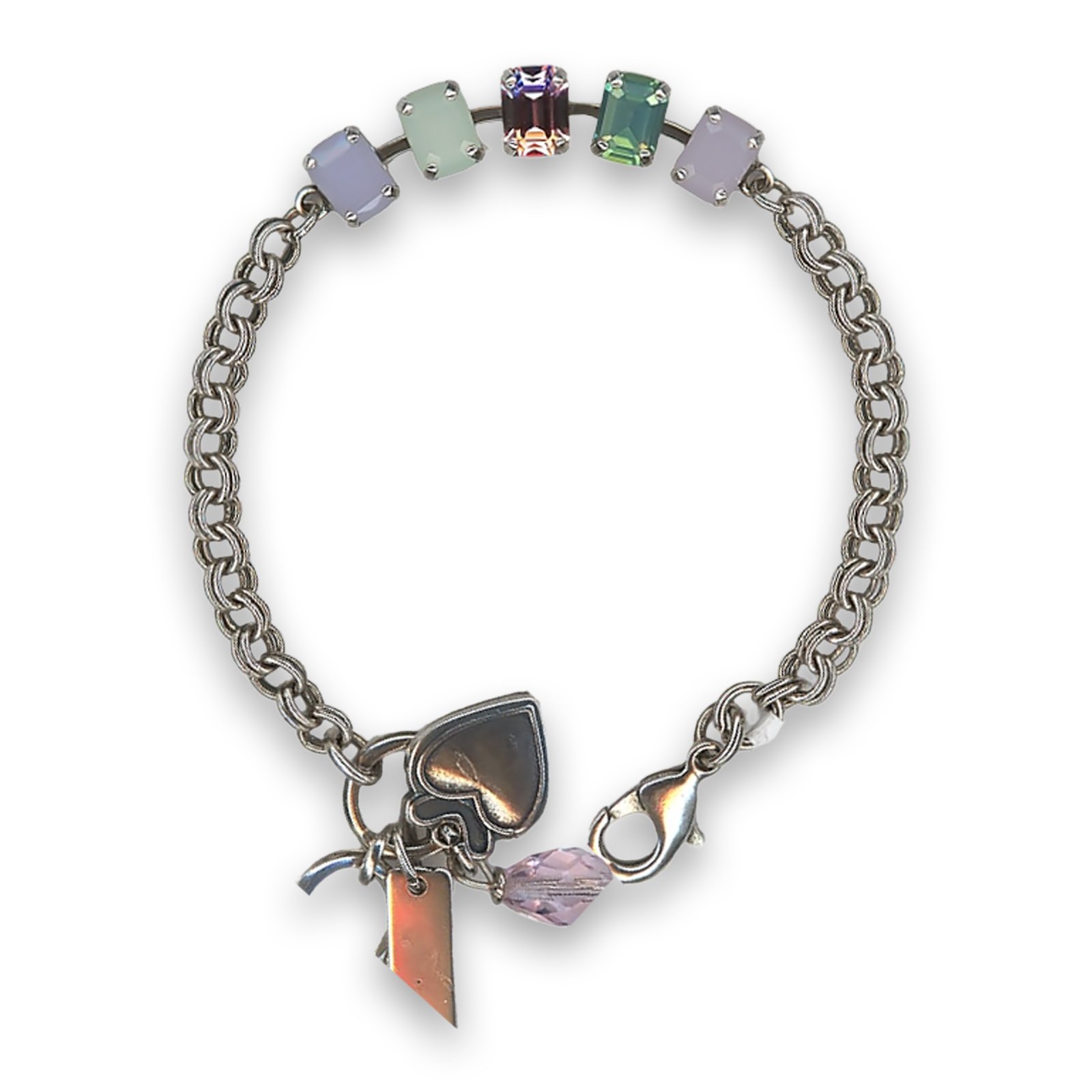 B-4431-2-1910-SP (1) Bracelet by Mariana Woman Adorable Violet and Green Swarovski Crystals - Image 1