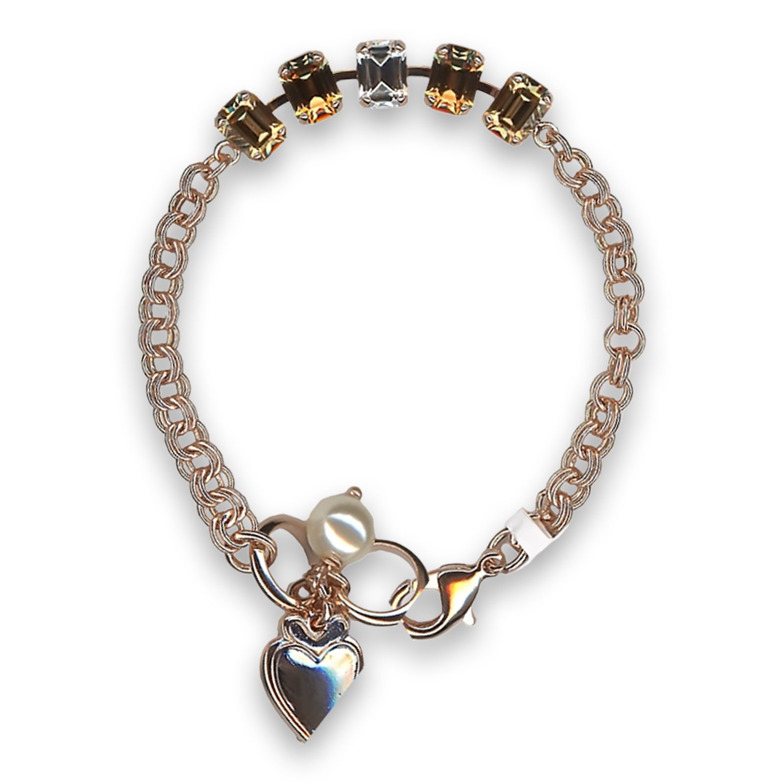 B-4431-2-3911-RG (1) Bracelet by Mariana Woman Elegant Golden and Clear Swarovski Crystals - Image 1