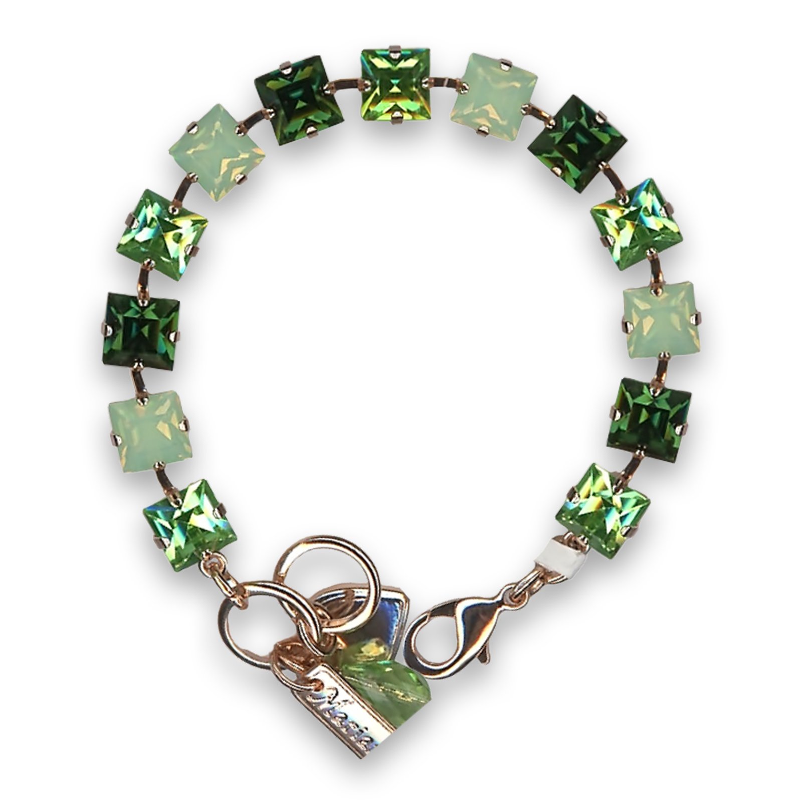 B-4431-2143-RG (1) Bracelet by Mariana Woman Gorgeous Green and Opal Swarovski Crystals - Image 1