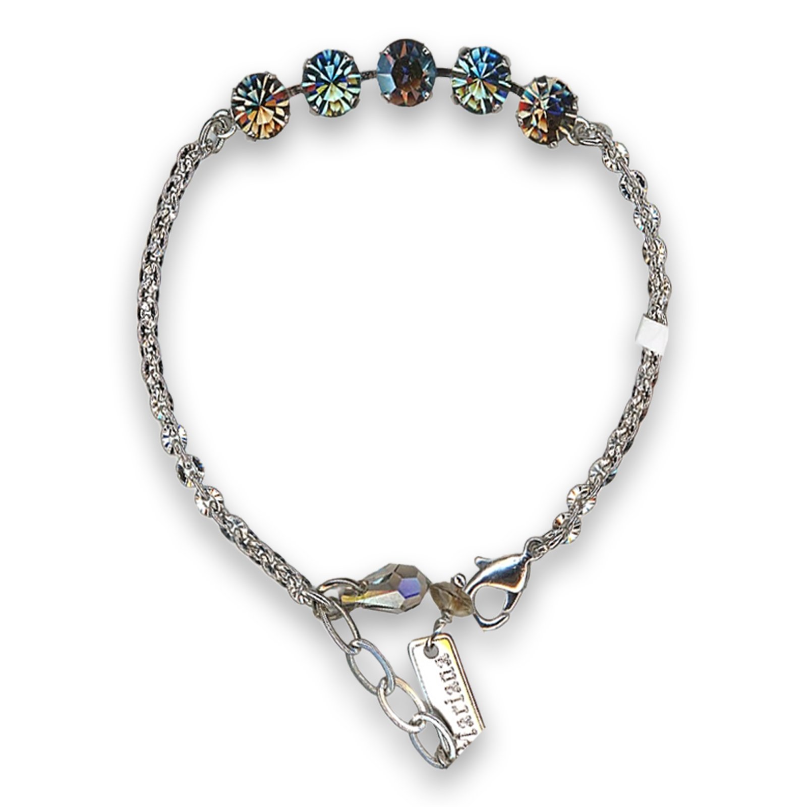 B-4435-1-215-3-RO (1) Bracelet by Mariana Woman Fab Black Diamond and Greige Swarovski Crystals - Image 1