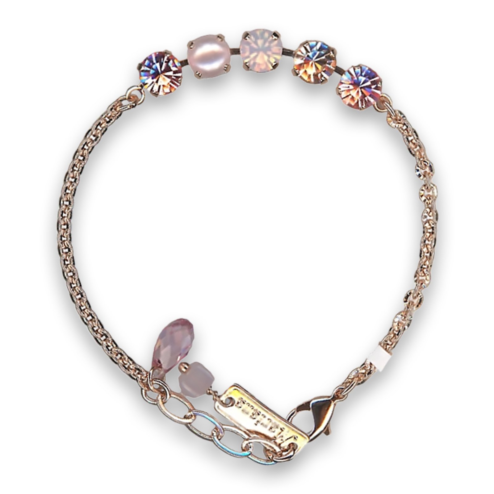 B-4435-1-223-1-RG (1) Bracelet by Mariana Woman Lovely Rose Swarovski Crystals - Image 1