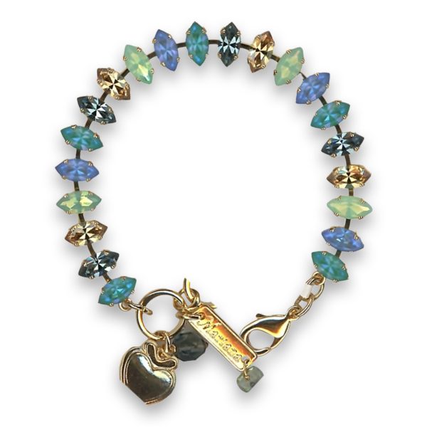 Bracelet by Mariana Woman Charming Golden and Opal Swarovski Crystals