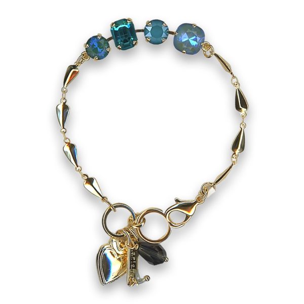 Bracelet by Mariana Woman Gorgeous Indicolite and Ocean Swarovski Crystals